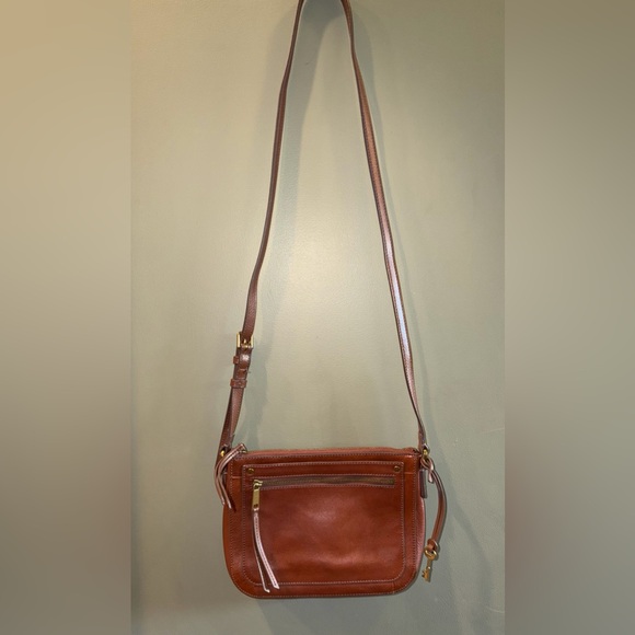 Fossil Farrah Leather Crossbody Bag Brown Like New - Picture 9 of 10
